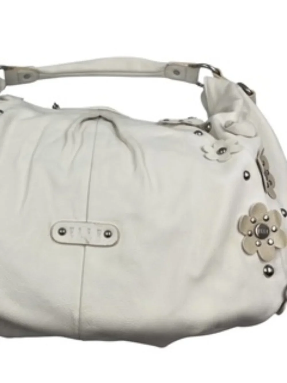 NEW Elle Slouchy Hobo Bag White Leather Shoulder Purse NWT